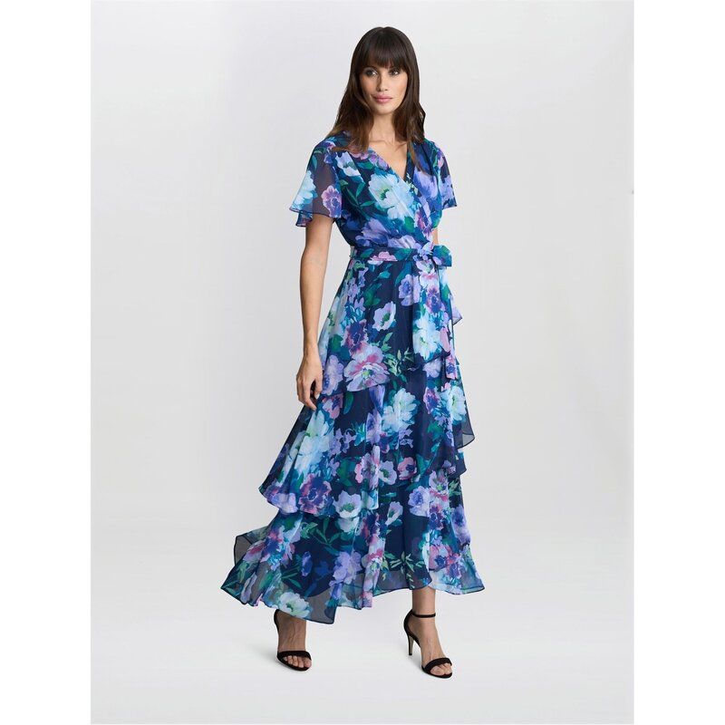 ジーナバッコーニ レディース トップス ワンピース ティアード マキシワンピース マキシ Gina Bacconi Elizabeth Tiered Maxi Dress MULTI マルチカラー