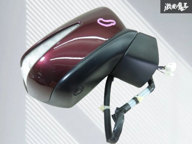 【保証付】 ホンダ 純正 RB3 RB4 オデッセイ ドアミラー サイドミラー 右 右側 運転席側 12P+2P カラー RP43P ディープボルドーパール 棚