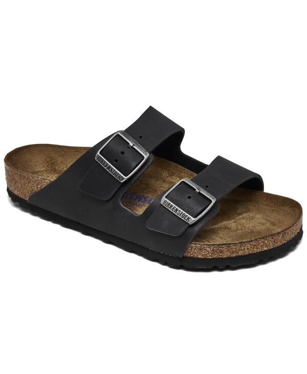 ビルケンシュトック メンズ シューズ サンダル レザー Birkenstock Mens Arizona Essentials Oiled Leather TwoStrap Sandals from Finish Line Black ブラック