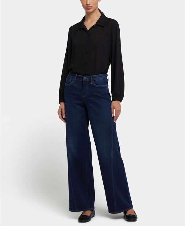 エヌワイディージェイ レディース ボトムス デニムパンツ ワイドレッグ プチ ジーンズ NYDJ Petite Teresa Wide Leg Contoured Seam Jeans Ink Skyline
