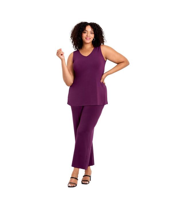 アベニュー レディース トップス シャツ Vネック AVENUE Womens VNeck Tank Dark berry