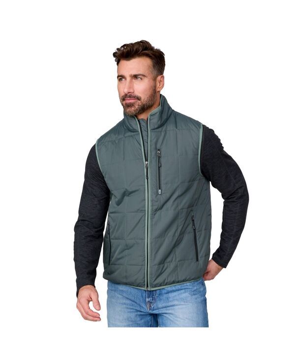 フリー カントリー メンズ トップス ベスト キルティング Free Country Mens Maple Creek IV Box Quilted Puffer Vest Evergreen