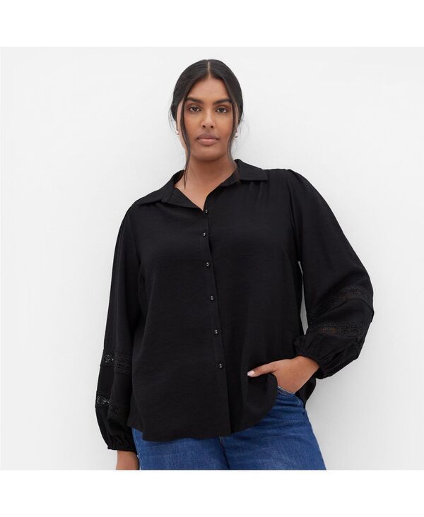 シティーシック レディース トップス シャツ CITY CHIC Womens Deanna Shirt Black ブラック