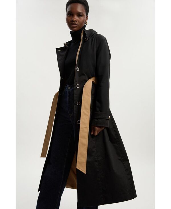 カレンミレン レディース アウター ジャケット・ブルゾン コート Karen Millen Womens Color Block Belted Tailored Trench Coat Camel キャメル