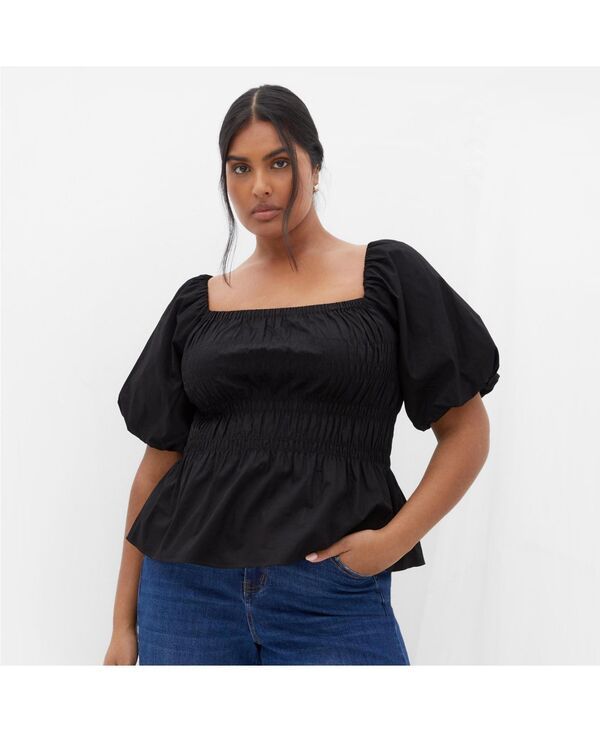 シティーシック レディース トップス シャツ CITY CHIC Womens Blaire Top Black ブラック