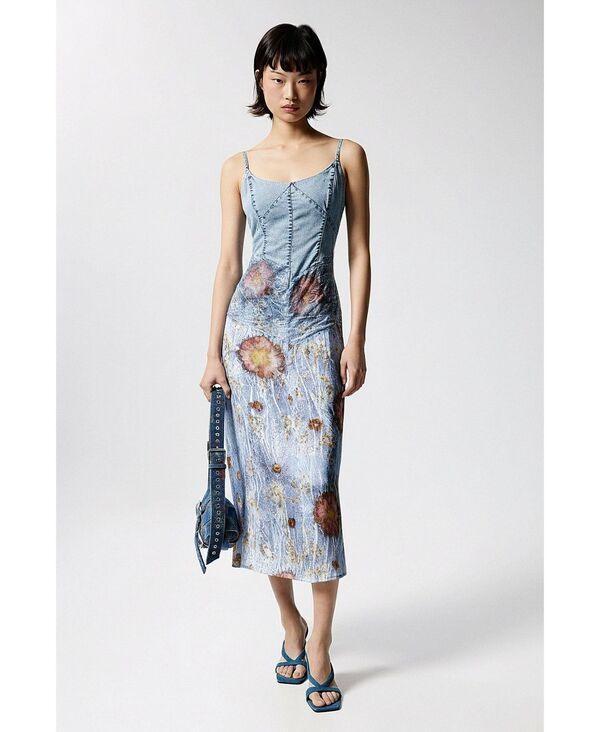 デジグアル レディース トップス ワンピース Desigual Womens Twomaterial strappy dress Blue ブルー