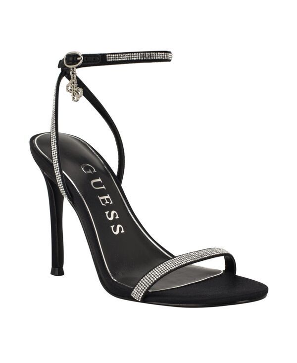ゲス レディース シューズ サンダル GUESS Womens Charmer Embellished Stiletto Dress Sandals Black Rhinestone ブラック