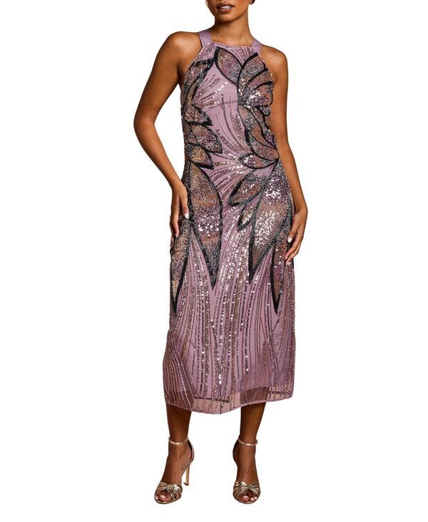 コースト レディース トップス ワンピース ミディワンピース プチ ミディ Coast Petite Beaded Column Midi Dress Lilac ライラック