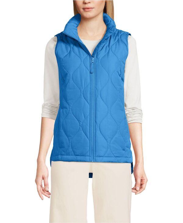 ランズエンド レディース アウター ジャケット・ブルゾン キルティング ベスト Lands End Womens FeatherFree Onion Quilted Insulated Vest Muted cobalt blue ブルー
