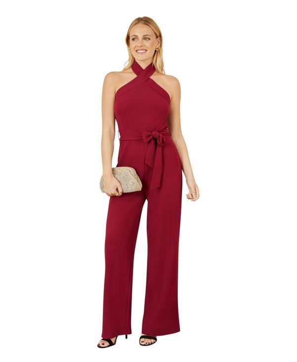ユミキム レディース トップス ジャンプスーツ ホルター Yumi Womens Cross Over Halter Neck Jumpsuit Burgundy バーガンディ