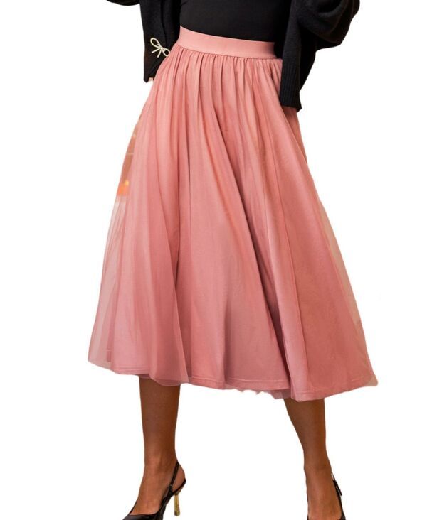 カップシー レディース ボトムス スカート A ライン メッシュ ミディ Cupshe Womens A Line Mesh Midi Skirt Pink ピンク