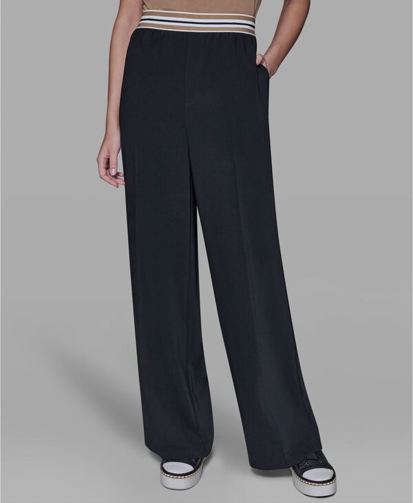 カール ラガーフェルド レディース ボトムス カジュアルパンツ プチ パンツ アンクル KARL LAGERFELD PARIS Petite StraightLeg Ankle Pants Black ブラック