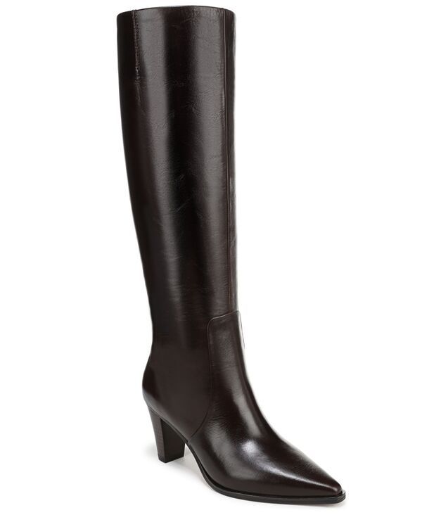フランコサルト レディース シューズ ブーツ・レインブーツ トール ブーツ Franco Sarto Womens Jaycen Pointed Toe Zip Tall Boots Dark Brown Leather ブラウン