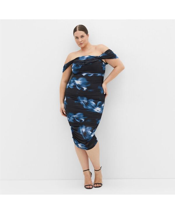 シティーシック レディース トップス ワンピース プリント CITY CHIC Womens Jazmin Print Dress Teal floral ティール