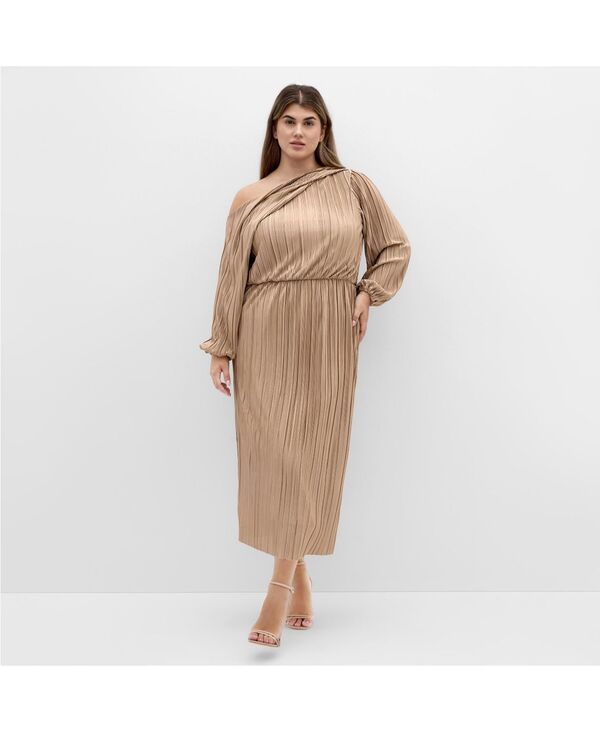 シティーシック レディース トップス ワンピース CITY CHIC Womens Jay Off Shoulder Dress Oyster