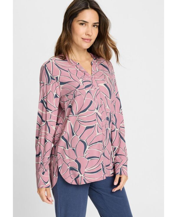 オルセン レディース トップス シャツ プリント グラフィック Olsen Womens Graphic Leaf Print Tunic Shirt Vintage pink ピンク