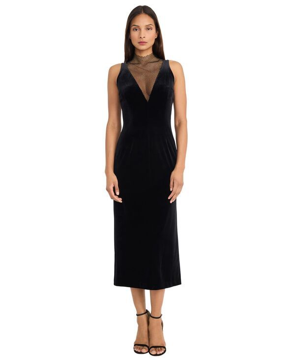 ドナモーガン レディース トップス ワンピース モックネック ミディワンピース ミディ Donna Morgan Womens Mock Neck Midi Dress Black ブラック