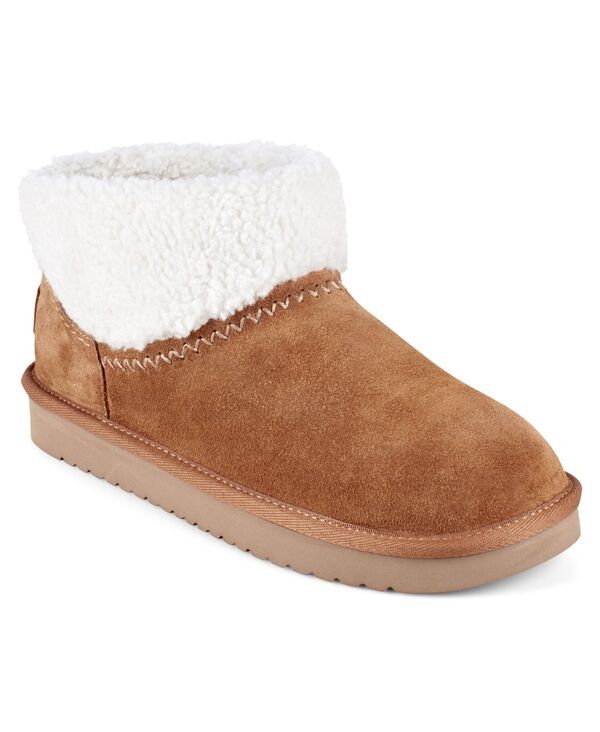 アース レディース シューズ ブーツ・レインブーツ アンクル ブーツ Earth Womens Wylson Cozy SlipOn Ankle Booties Medium Brown Suede ブラウン