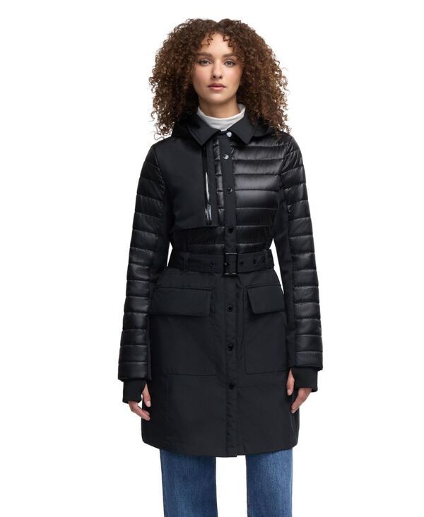 パジャール レディース アウター ジャケット・ブルゾン キルティング コート PAJAR Womens Opal Trench Coat with Quilted Accent Black ブラック 60,940円