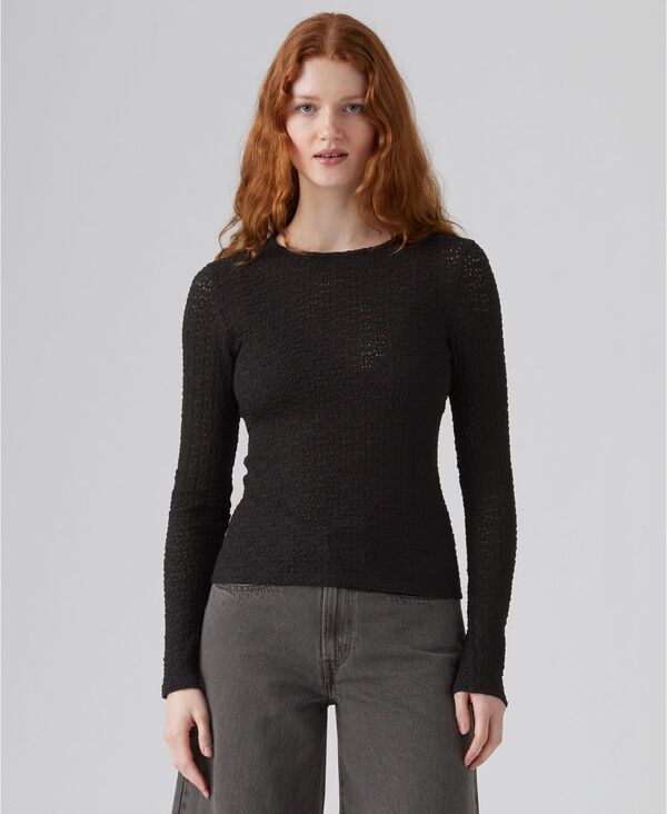 リーバイス レディース トップス シャツ クルーネック Levis Premium Womens Anika Crewneck Long Sleeve Top Egret