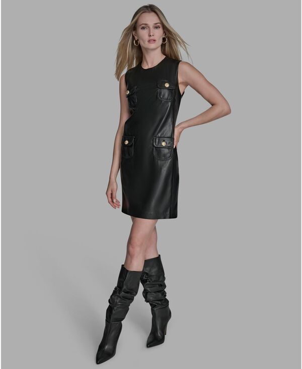 ビーシビージー レディース トップス ワンピース A ライン BCBG Womens Pocket ALine Dress Black ブラック