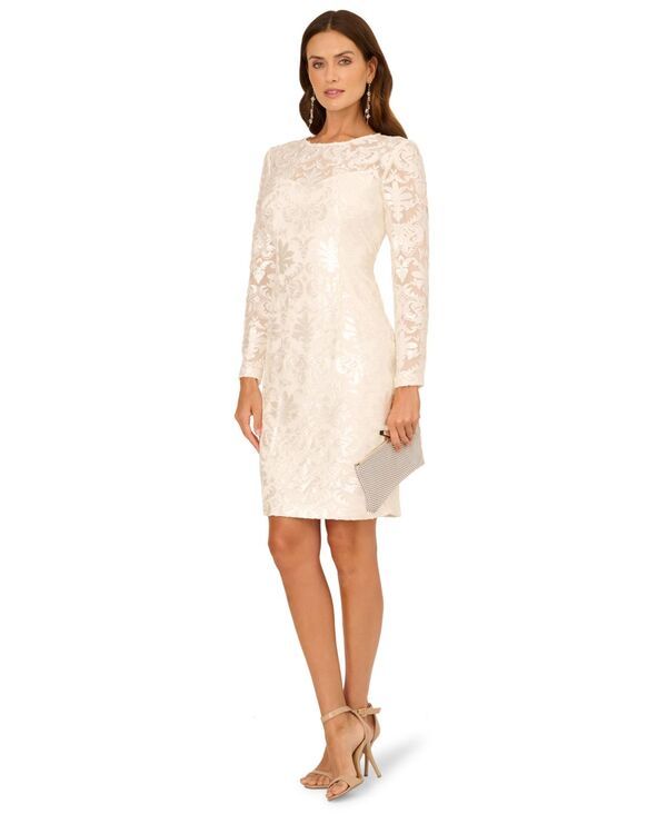 アドリアナ パペル レディース トップス ワンピース レース Adrianna Papell Womens Lace Detail Dress Ivory アイボリー