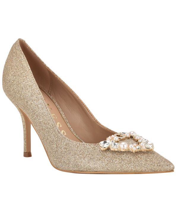 ゲス レディース シューズ パンプス GUESS Womens Prinsen Rhinestone Embellished Pointed Toe Pumps Gold Glitter ゴールド