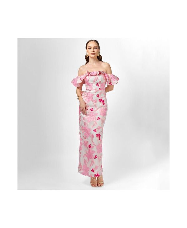バリアーノ レディース トップス ワンピース BARIANO Womens Jacquie Off Shoulder Midaxi Pink ピンク