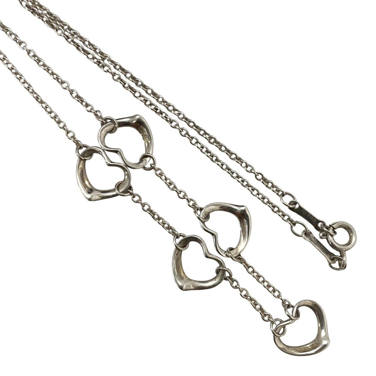 TIFFANY&Co.】5モチーフ オープンハート ネックレス ELSA PERETTI 