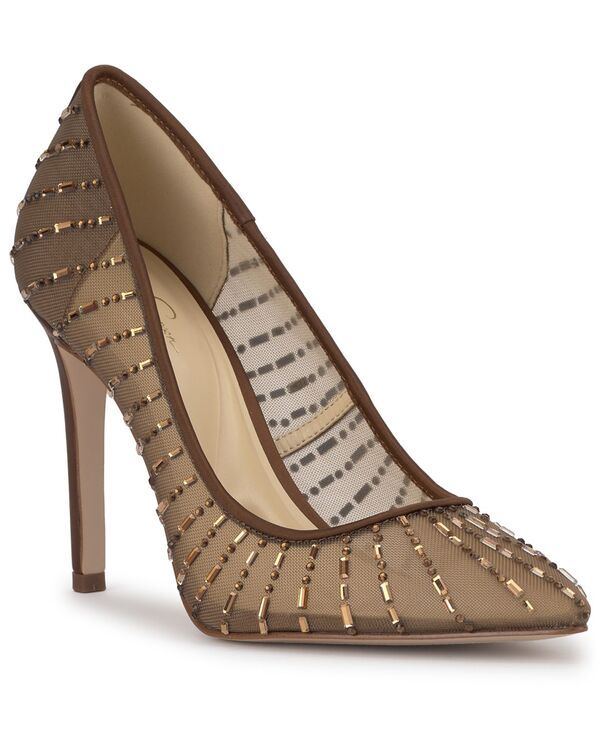 ジェシカシンプソン レディース シューズ パンプス メッシュ Jessica Simpson Womens Piviano Rhinestone Mesh Pumps Toasted Pecan Mesh