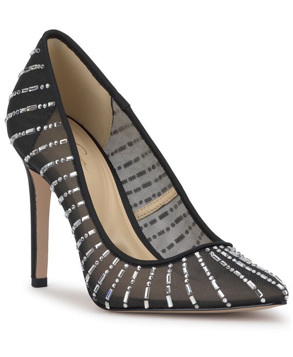 ジェシカシンプソン レディース シューズ パンプス メッシュ Jessica Simpson Womens Piviano Rhinestone Mesh Pumps Black Mesh ブラック