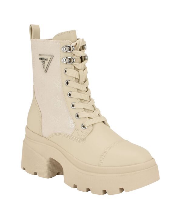 ゲス レディース シューズ ブーツ・レインブーツ プラットフォーム ブーツ GUESS Womens Yarini Platform Lug Combat Boots Ivory アイボリー 30,420円