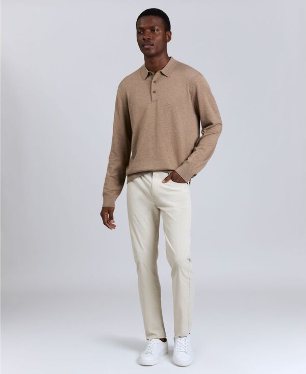 ケネスコール メンズ アウター ニット・セーター ポロシャツ セーター Kenneth Cole Mens Long Sleeve Polo Sweater Light Brown ブラウン
