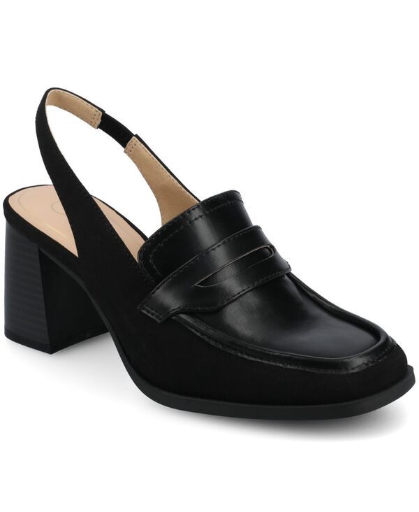 ジュルネ コレクション レディース シューズ パンプス ヒール Journee Collection Womens Henrika Block Heel Slingback Tailored Pumps Black ブラック