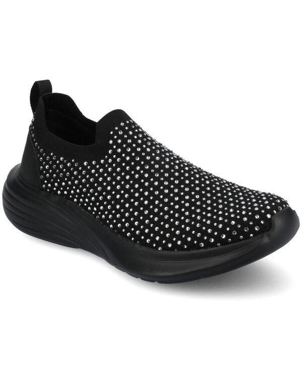 ジュルネ コレクション レディース シューズ スニーカー Journee Collection Womens Linnea Casual SlipOn Sneakers Black Bling ブラック