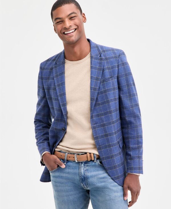 ナウティカ メンズ アウター ジャケット・ブルゾン ツイード コート Nautica Mens ModernFit Wine Window Tweed Sport Coat Blue Plaid ブルー