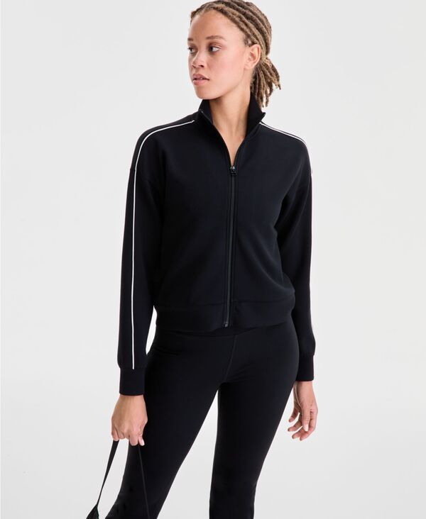 イデオロギー レディース アウター ニット・セーター ID Ideology Womens Relaxed Butter Soft FunnelNeck ZipFront Sweater Black ブラック