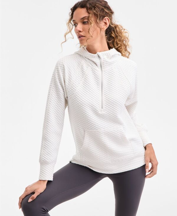 イデオロギー レディース アウター パーカー・スウェット キルティング パーカー ID Ideology Womens Relaxed Quilted HalfZip Hoodie Tofu