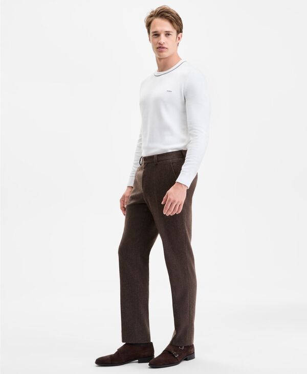 ヒューゴボス メンズ ボトムス カジュアルパンツ パンツ Hugo Boss Mens ModernFit Herringbone Suit Pants Brown ブラウン