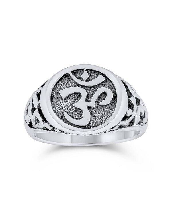 ブリング レディース アクセサリー リング Bling Jewelry Religious Yogi Aum Om Signet Silver Ring for Men in Sterling Silver シルバー