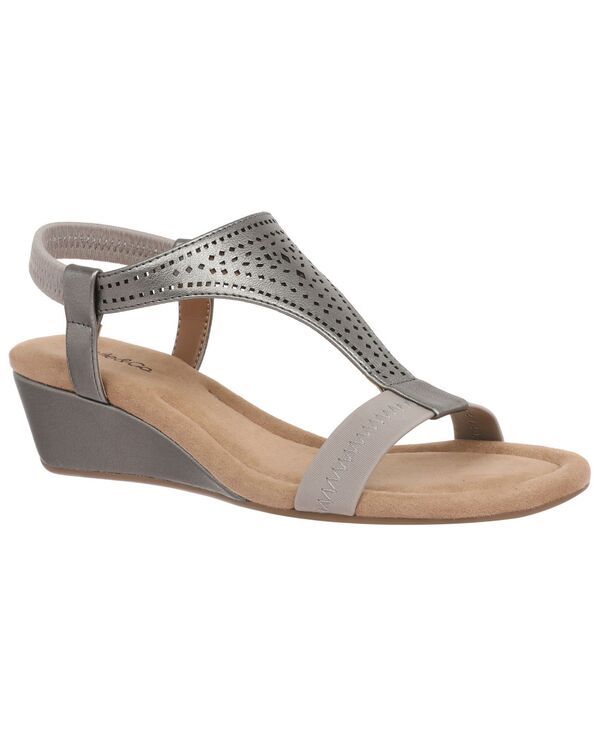 スタイルアンドコー レディース シューズ サンダル Style Co Womens Step N Flex Vacanzaa Wedge Sandals Pewter ピューター
