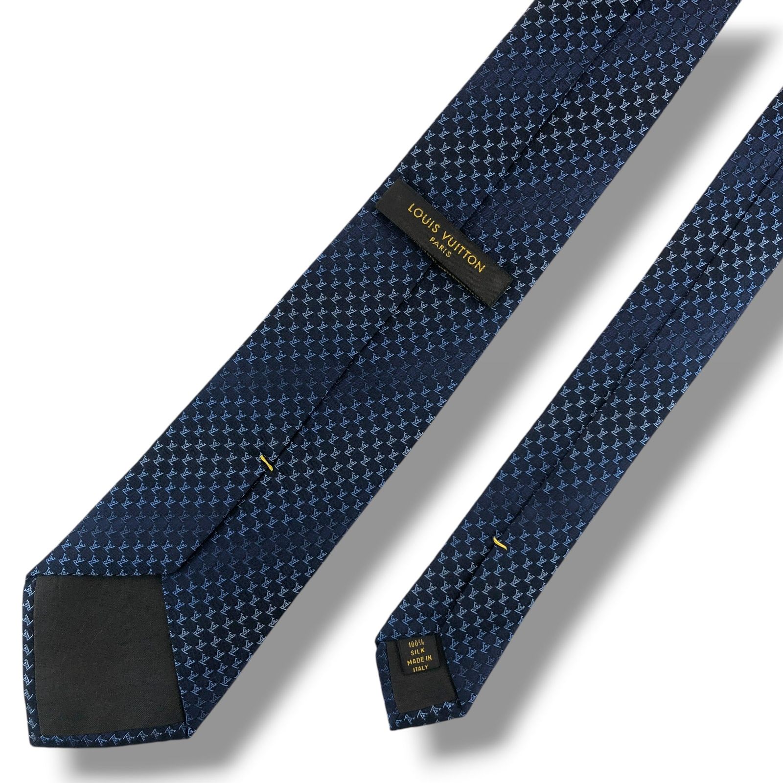 メンズ LOUIS VUITTON ネクタイ ブルー系 パターン柄 LV柄