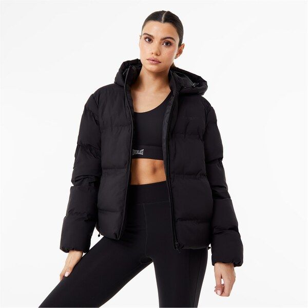 エバーラスト レディース アウター ジャケット・ブルゾン ジャケット Everlast Hooded Puffer Jacket Black ブラック