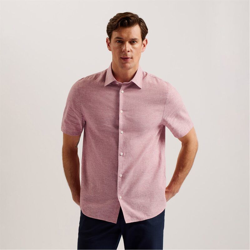 テッドベーカー メンズ トップス シャツ Ted Baker Ted Naires SS Shirt Sn99 Mid Pink ピンク
