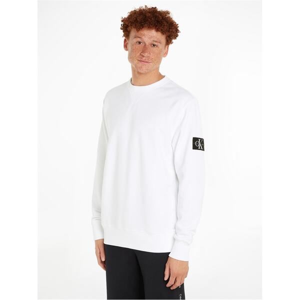 カルバンクライン メンズ アウター パーカー・スウェット スウェット シャツ Calvin Klein Jeans Badge Crew Sweatshirt Bright White ホワイト 26,492円