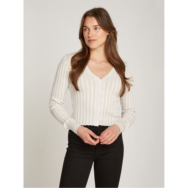 カルバンクライン レディース アウター ニット・セーター カーディガン Calvin Klein Jeans CKJ Rib Cardigan Ld51 Ivory Pelican アイボリー 9,105円