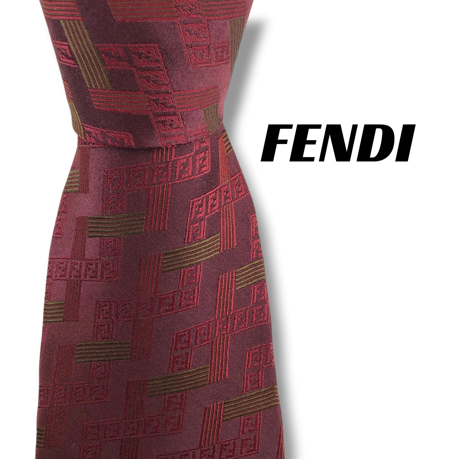 8310】美品！フェンディ ネクタイ ワインレッド系 - メルカリ