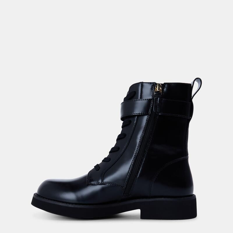 ボス レディース シューズ ブーツ・レインブーツ レザー Boss Womens Eleri Leather Biker Style Boots Black 001 ブラック