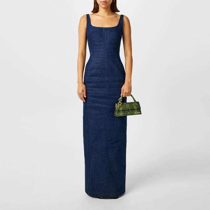 ジャクエムス レディース トップス ワンピース マキシ Jacquemus The Spoglio Maxi Dress Navy ネイビー