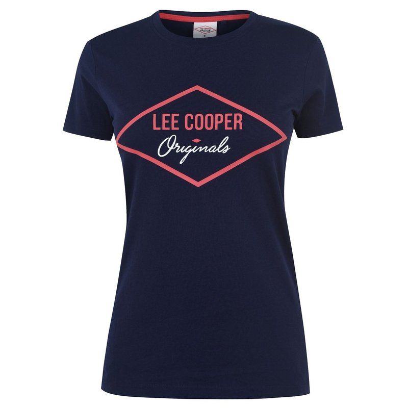 レークーパー レディース トップス Tシャツ Lee Cooper Diamond T Shirt Ladies Navy ネイビー